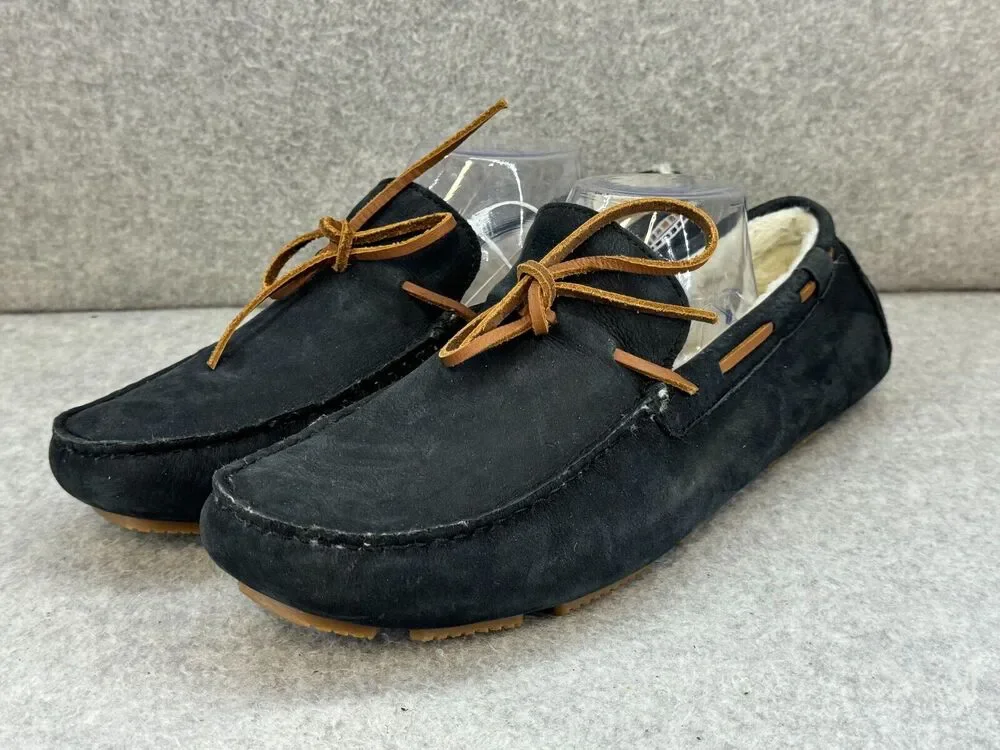Rockport Rhyder Tie Slipper Moccasin Driver NAVY Suede Leather - Size 10M